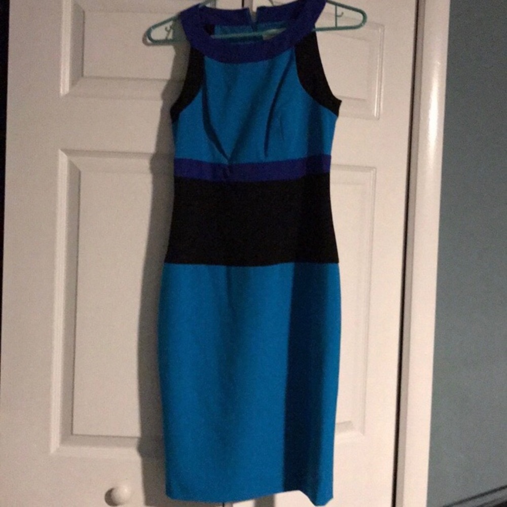 Calvin Klein Color-block Blue Dress Sz 0